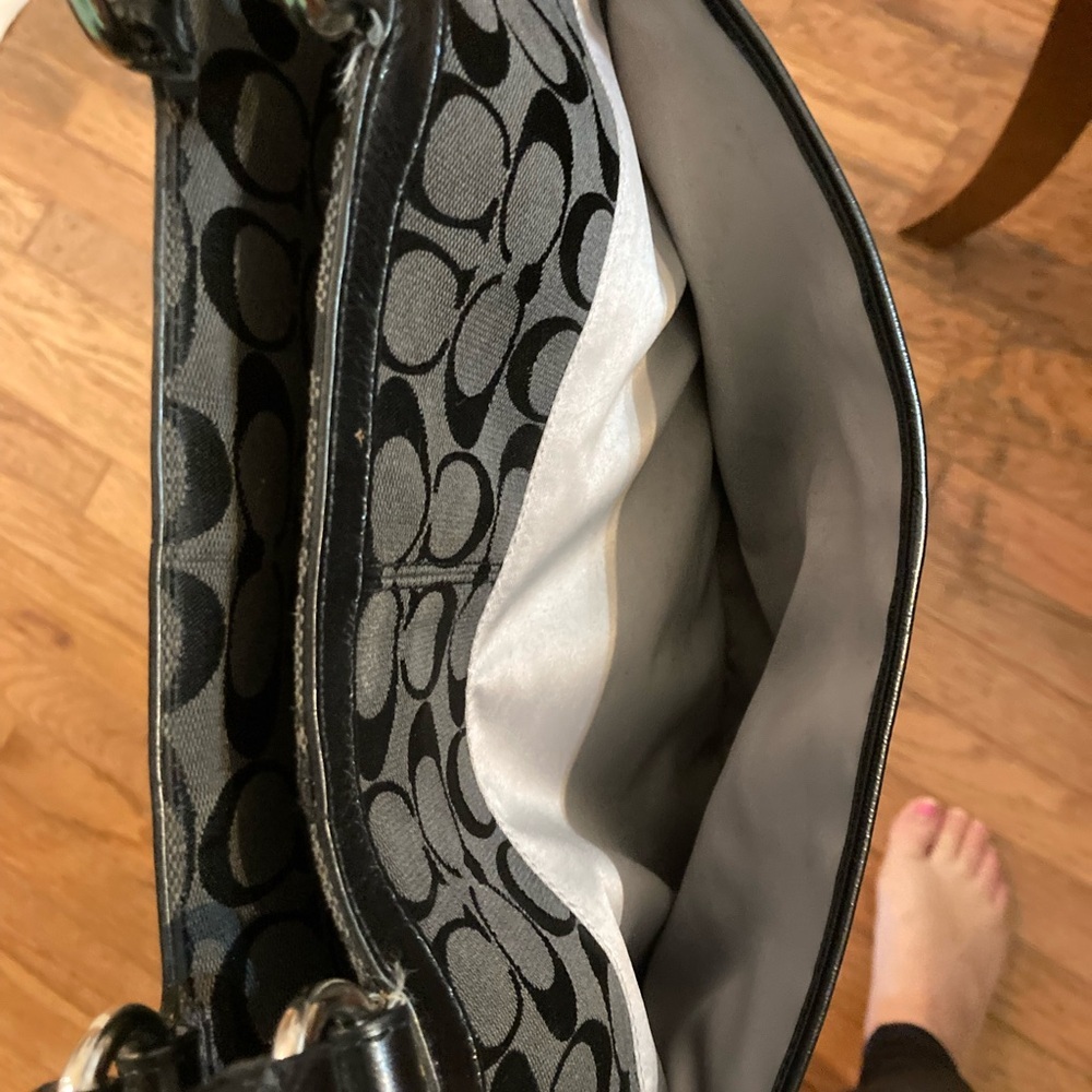 Coach black signature SHOULDERBAG  tote F17725 - Picture 6 of 12